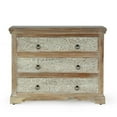 thumbnail image 2 of Benjara 40x14 Wide Dresser Chest, 3 Drawers, White Walnut Brown Acacia Wood, 2 of 5