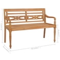 thumbnail image 4 of vidaXL Batavia Bench with Cream White Cushion 59.1" Solid Teak Wood, 4 of 130