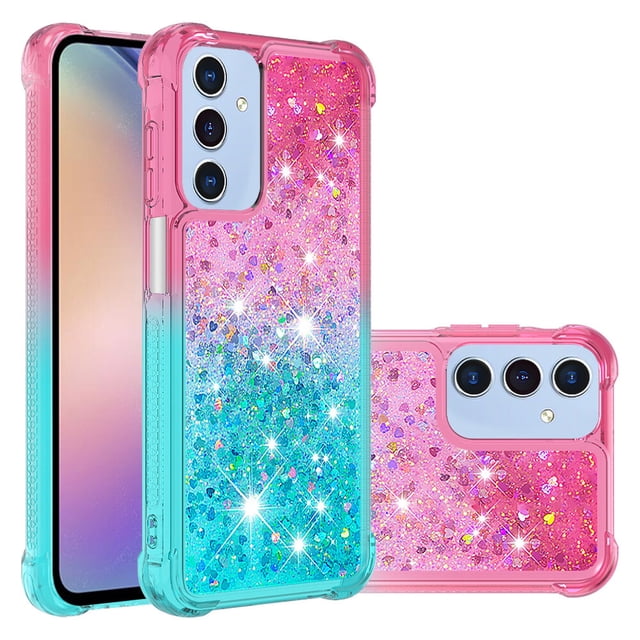 Funda para Samsung Galaxy A16 5G Transparente con Brillos Carcasa Protectora Antigolpes con Glitter Brillante