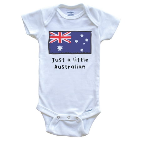 

Just A Little Australian Funny Cute Australia Flag Baby Bodysuit