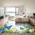 thumbnail image 3 of ODIKA 2'x3' Machine Washable Non-Slip Area Rug, Watercolor Blue High Traffic Rug, Blue, 1050692, 3 of 7