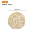 thumbnail image 2 of Unique Bargains 4 Pcs Wicker Rattan Balls 3.9 Inch Rattan Decorative Balls for Vase Fillers Craft Home Decor Natural, 2 of 5
