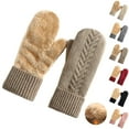 thumbnail image 4 of FAWUUDO Winter Mittens for Women Warm Fleece KNIT Thick Thermal Wool Snow Gloves & Mittens for Cold Weather Gifts, 4 of 4