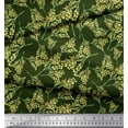 thumbnail image 2 of Soimoi Green Heavy Satin Fabric Cassia Fistula Floral Print Sewing Fabric Yard 54 Inch Wide, 2 of 3