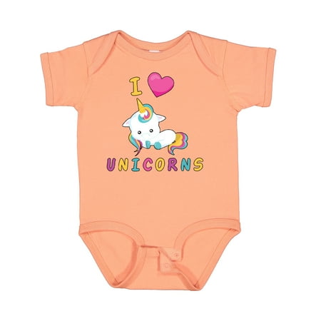 

Inktastic I Love Unicorns Gift Baby Boy or Baby Girl Bodysuit