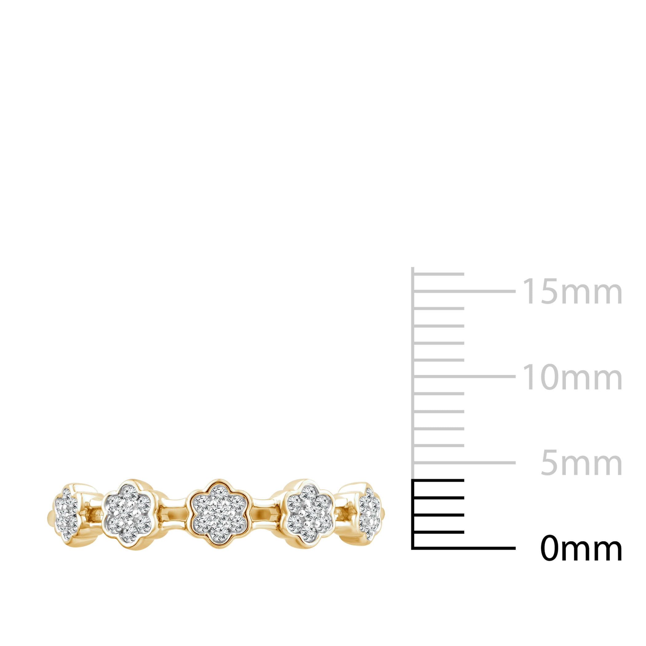 COLOR OF LOVE Sunflower Diamond Floral Band 1/6 ct. t.w. in 10K Yellow Gold, [includes Love Card]