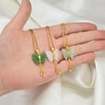 thumbnail image 3 of The Butterfly 14k Yellow Gold Necklaces for Women Green White Stone Charms Pendants Jewelry Birthday Wedding Party Accessories A248, 3 of 7