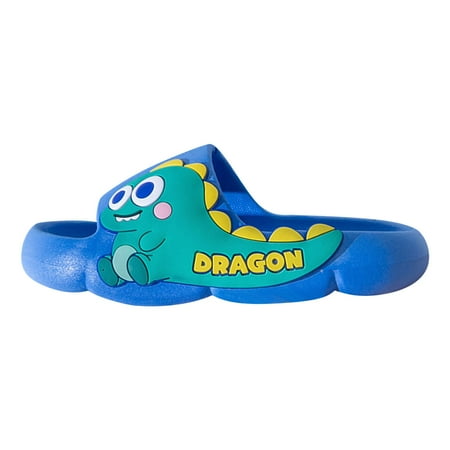 

Penkiiy Toddler Slippers Baby Girls Cute Cartoon Dinosaur PVC Soft Non-slip Thick Bottom Outdoor Slippers Toddler Sandals Wonder 8-9Years Blue On Clearance