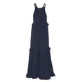 thumbnail image 6 of Summer Work Dresses Travel Dress V Neck Dresses for Women Casual Summer Womens Summer Maxi Dress Halter Sleeveless Tiered Beach Dresses Women Cotton Womens Casual Winter Dresses Star Flower Prom Dress, 6 of 9