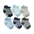 thumbnail image 3 of Ludlz 6 Pairs Baby Boy Girl Non Slip Socks Child Toddler Winter Thick Soft Wool Kids Warm Socks with Grips Solid Color/Stripes Soft Non Slip Breathable Ankle Socks, 3 of 7