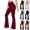 Wine, variant on UDAUDU Flare Leggings for Women Workout High Waisted Yoga Pants Tummy Control Butt Lifting Squat Proof Soft Flare Bootcut with Pocket Gray M