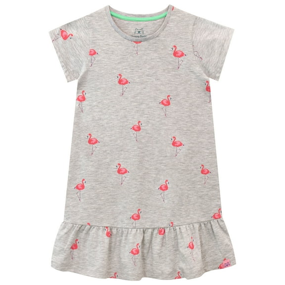 Harry Bear Girs Flamingo Short Sleeve Dress Sizes 4-10