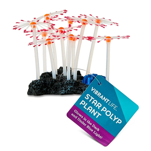 Vibrant Life Glows in Blue Light Star Polyp Aquarium Decor, Multicolor