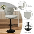 thumbnail image 4 of Hawsaiy Modern Bar Stools Set of 2, Adjustable Faux Leather Upholstered Swivel Bar Stools, Counter Height Bar Chairs with Back for Kitchen Island, Light Gray, 4 of 6