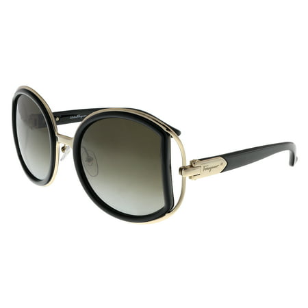 Salvatore Ferragamo SF719S 001 Black Round Sunglasses