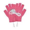 thumbnail image 1 of GDREDA USB Heated Winter Gloves for Men and Women Rechargeable Hand Warmers with Knitted Mitten Design Laptop Typing Compatible Full Finger Coverage Pink,One Size, 1 of 4