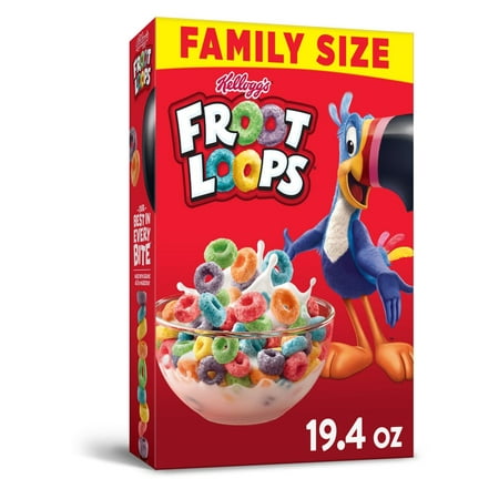 Kellogg's Froot Loops Breakfast Cereal Family Size 19.4 oz - Walmart ...