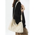 thumbnail image 3 of Kukuzhu Canvas Hobo Bag for Women Men Crossbody Shoulder Bag Handbag Large Totes Purse Satchele with Pure Color, 3 of 6