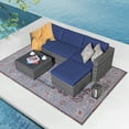thumbnail image 7 of JOIVI 5 Pieces Outdoor Patio Furniture Set, All Weather PE Gray Wicker Rattan Sectional Furniture Set with Coffee Table, Navy Blue, 7 of 7
