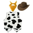 thumbnail image 2 of TTAO Cowboy Cowgirl Waistcoat Cow Winter Fall Flannel Vest Coat Halloween Carnival Fancy Dress Up Yellow 2T, 2 of 4