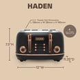 thumbnail image 6 of Haden Heritage 4 Slice Wide Slot Toaster & Dorset 1.7L Electric Water Kettle, Black/Copper, 6 of 12