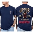 thumbnail image 3 of Jesus Deadlifter Double Sided Unisex T-Shirt – Christian Gym Faith Workout Graphic Tee, 3 of 6