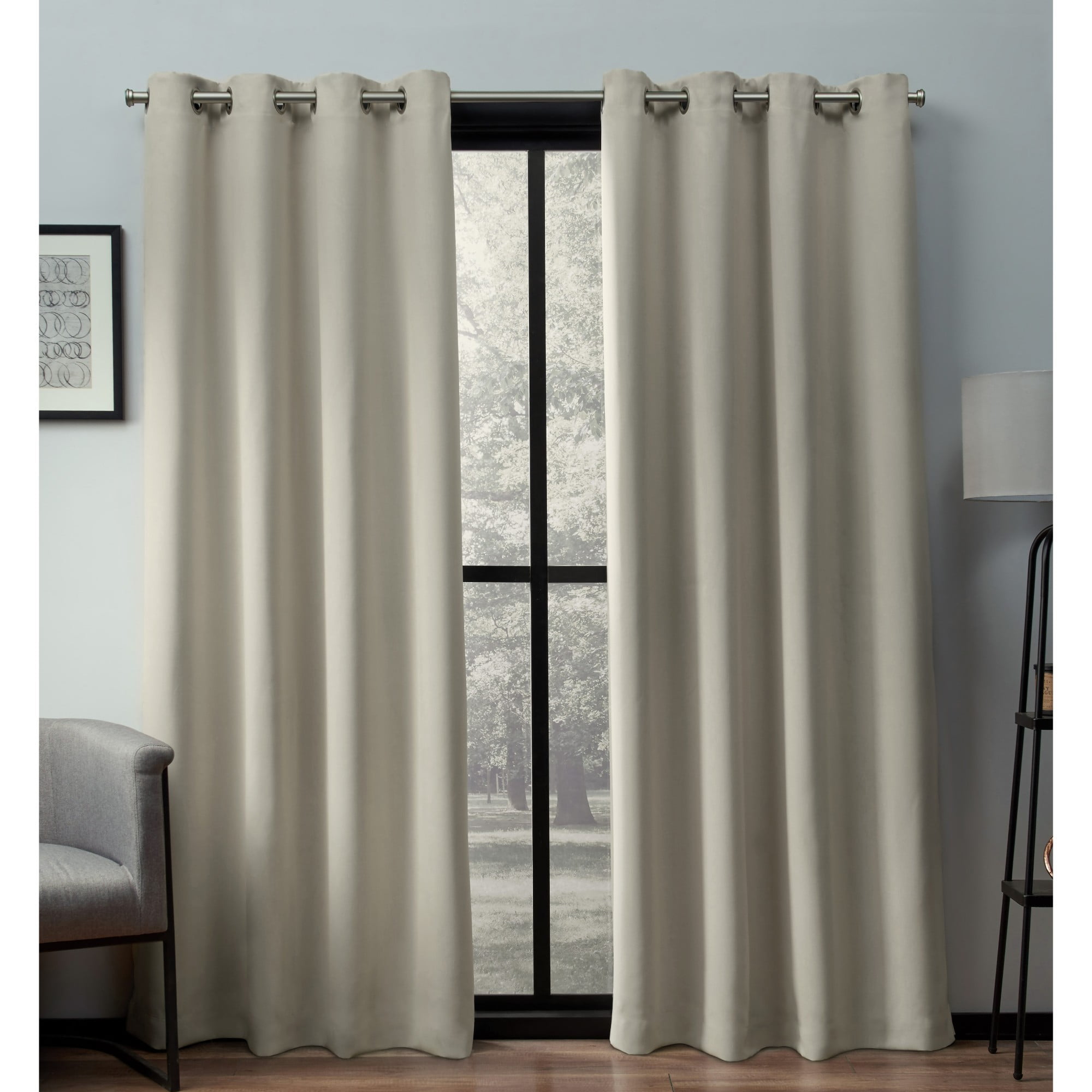 Exclusive Home Curtains 2 Pack Heath Textured Linen Grommet Top Curtain