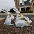 thumbnail image 4 of Wmhnj Conejo de Pascua de metal de pie, decoracin exterior con lazo para jardn y porche, 4 of 7