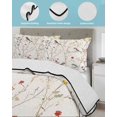 thumbnail image 4 of Spring Floral King Size Down Alternative Comforter, Lightweight Comforter Quilt Bedding Set with Pillow Shams Summer Birds Botanical Country All Seasons Bed Comforter Duvet Insert 96"x106", 4 of 7
