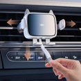 thumbnail image 1 of de coche inalámbrico con forma de gato Soporte para teléfono móvil con montaje en salida de aire Sujeción automática de liberación rápida blanco shamjiam Soporte de carga para teléfono de coche, 1 of 8