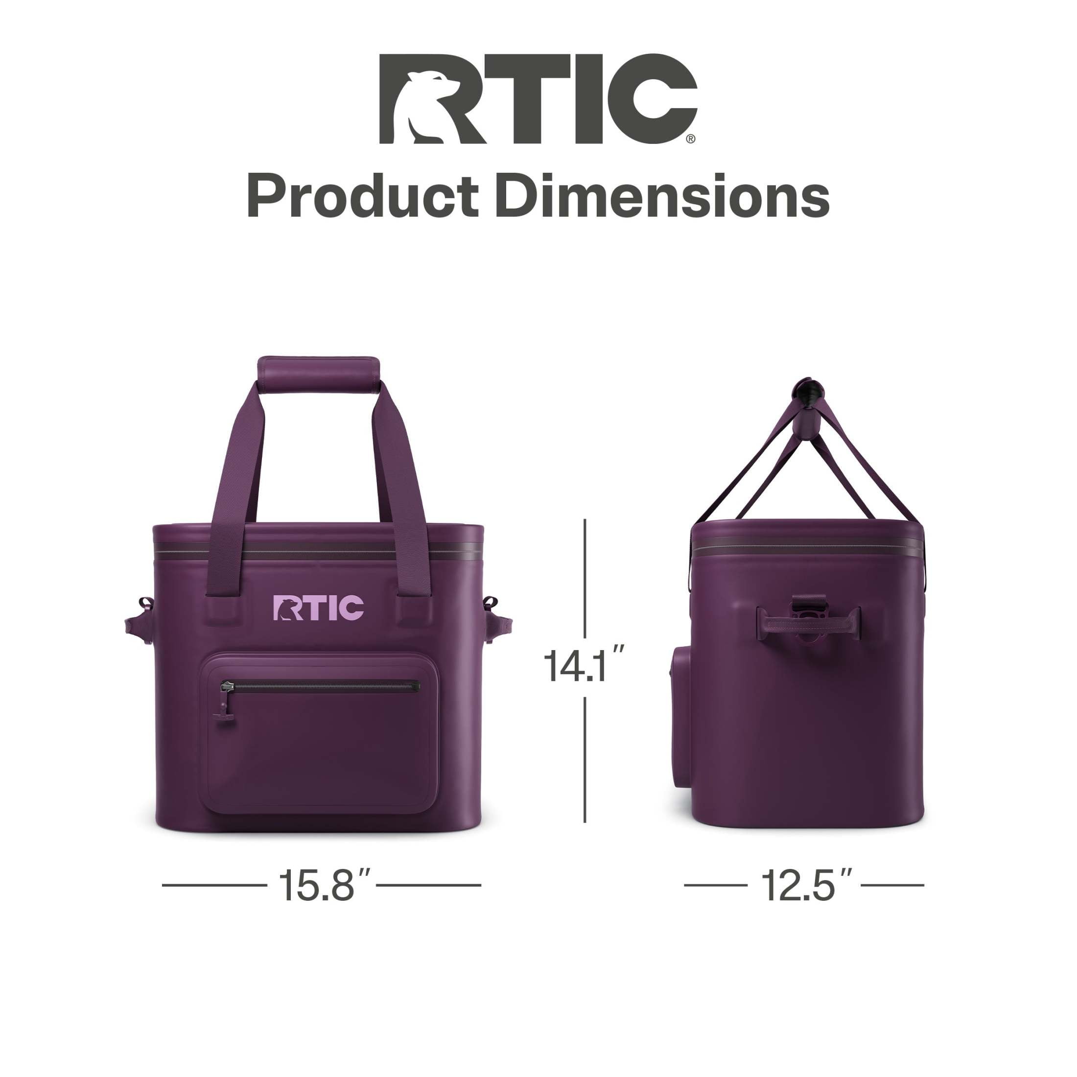 RTIC 30-Can, 20 Qt, Ultra-Tough Soft Cooler Pro, Leakproof, Waterproof, Plum