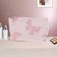 thumbnail image 5 of Unique Bargains 1 Pc Portable Bow Makeup Bag Polyester Pink 7.48"x1.18"x4.72"(L*W*H), 5 of 5
