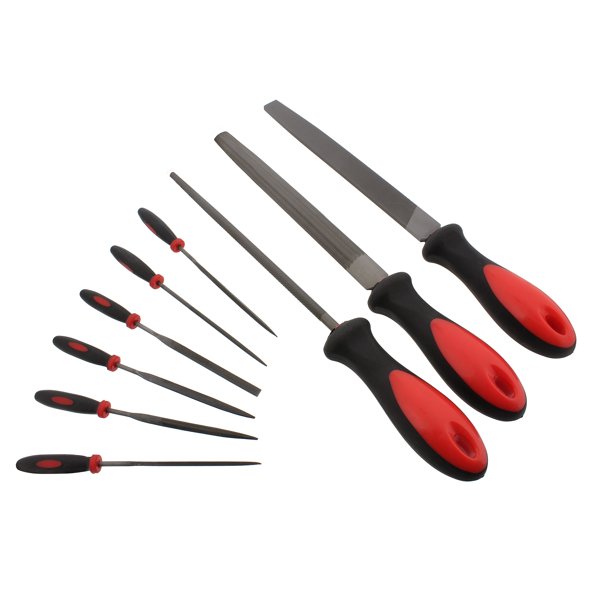 ABN Hand Deburring File 9pc Set Metal Sharpening Hole Shaping Debur