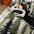 thumbnail image 4 of Homewish Jungle Pine Tree Bedding Comforter Set 7pcs for Men, Green Plant Botanical Queen Bedding Sets, Rustic Farmhouse Reversible Queen Sheet Sets, Lightweight Room Decor, 4 of 7