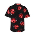 thumbnail image 3 of Daiia Beautiful Red Ladybug Hawaiian Shirt for Men Gentle Cotton Regular Short Sleeve Casual-3X-Large, 3 of 9