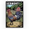 thumbnail image 2 of Vermont, Rooster, Scratchboard (24x36 Giclee Gallery Art Print, Vivid Textured Wall Decor), 2 of 3