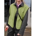 thumbnail image 6 of Womens Fleece Sleeveless Jacket Warm Outerwear with Pockets Green L, 6 of 8