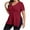 Red, variant on Womens Summer Oversized T Shirts Side Split Ribbed V Neck Tees Gym Workout Casual Plus Size T-Shirts Gifts for Mom Blue XXL