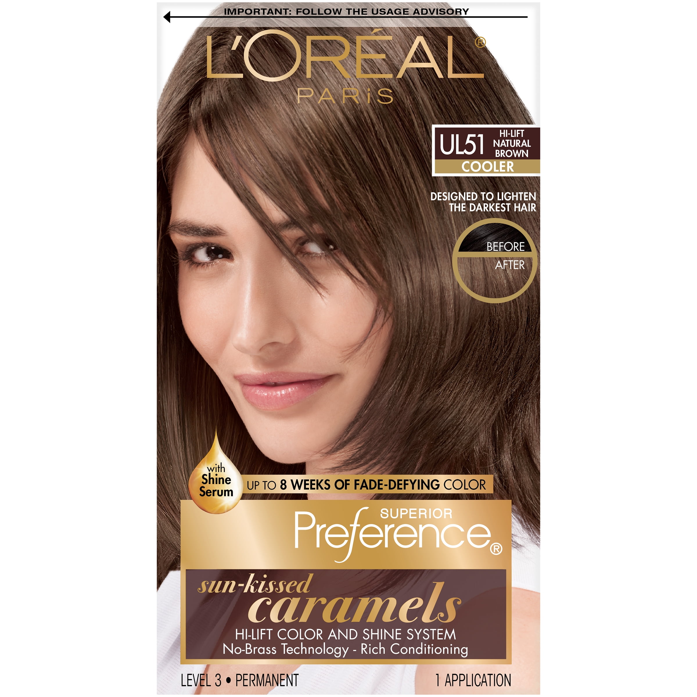 L'Oreal Paris Superior Preference UL51 Hi-Lift Natural Brown Permanent Hair  Color, 1 Application - Walmart.com