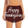 thumbnail image 2 of KLL Happy Thanksgiving Pattern Shorts Women,Athletic Shorts High Waisted Running Shorts Pocket Sporty Short Gym Elastic Workout Shorts-Medium, 2 of 7