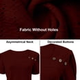 thumbnail image 3 of Camisas de Color Sólido para las Mujeres Manga Corta Cuello V Tops Casuales Blusa de Verano, Transpirable Hecha para Más Camisa Mujer Primavera Moda Tee Uso Diario, 3 of 8
