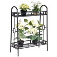 thumbnail image 1 of Costway Heavy Duty 2 Tier Metal Flower Pot Rack Plant Display Stand Shelf Holder Decor, 1 of 7