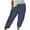 Navy, variant on Dazajoo Cotton Linen Capris for Women Summer Drawstring Elastic Waist Pants with Pockets 2024 Womens Loose Fit Solid Color Capri Pants,Wine,XL