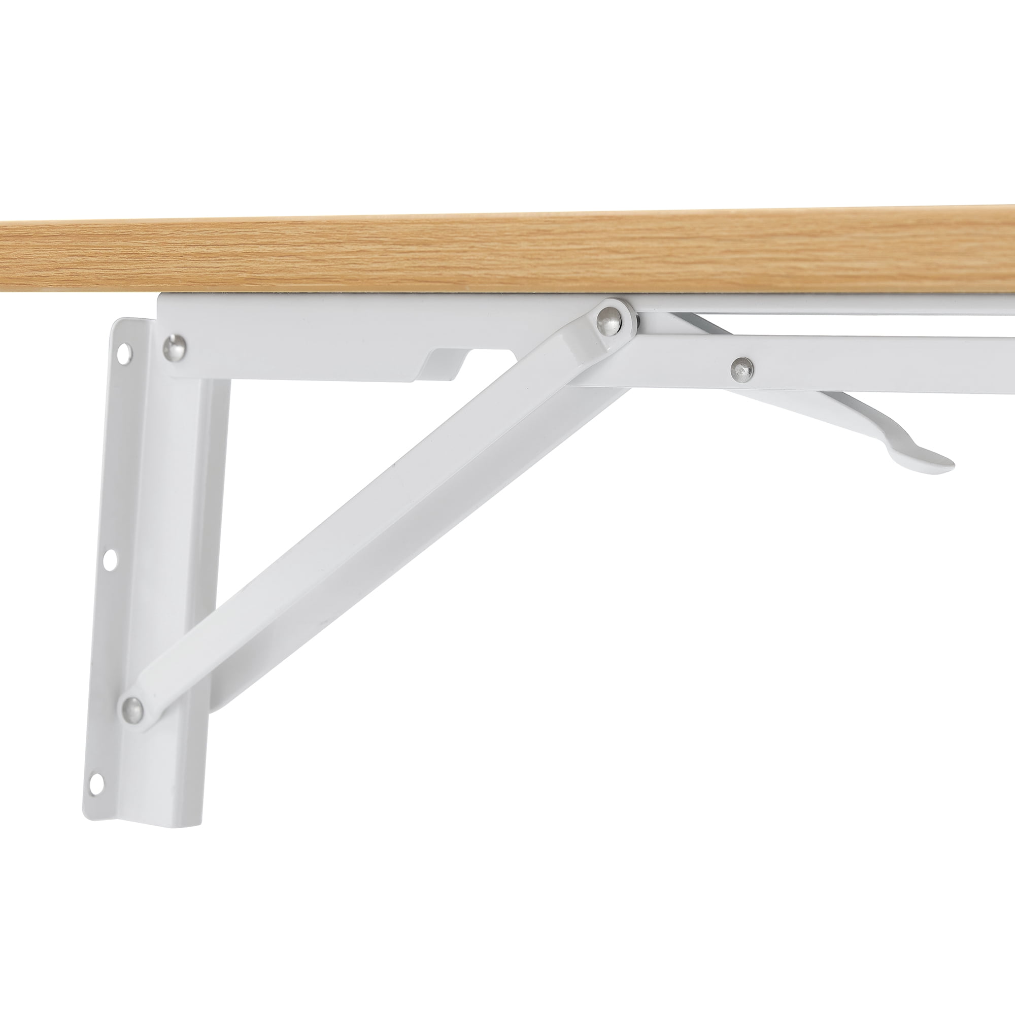 Aukfa 31.4" Wall Mounted Folding Table, Heavy-Duty Fold Down Table, Space-Saving Floating Desk for Laundry Room, Garage, Home Office,Natural