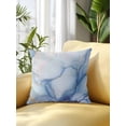 thumbnail image 2 of Outdoor Pillows Waterproof, Blue Marble Bedding Throw Pillows with Insert for Couch Sofa Bed, Gradual Modern Abstract Art 18x18 Inch Pillowcases Decorative Camping Patio Pillow Set of 1, 2 of 8