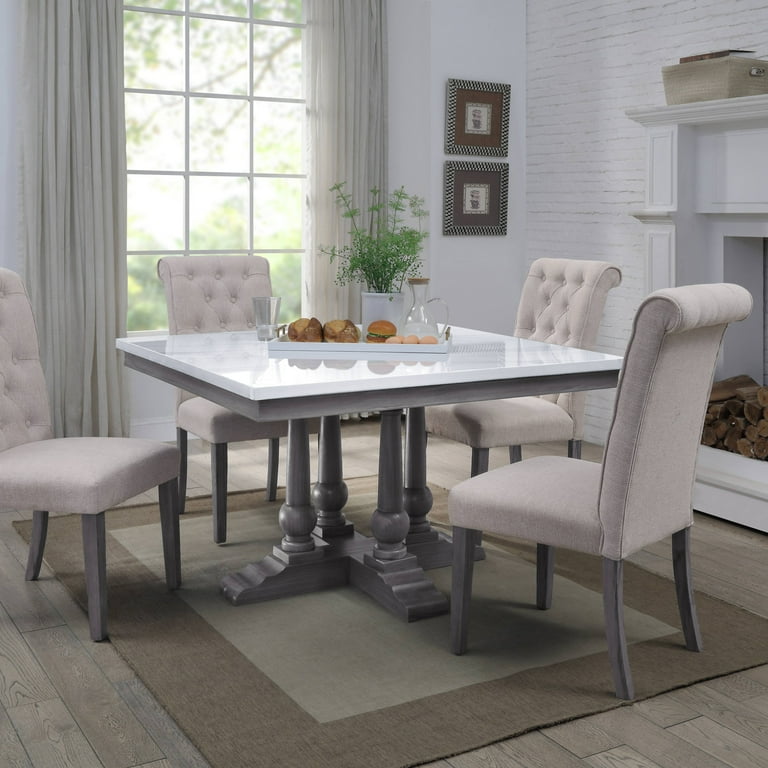 ACME Yabeina Square Dining Table in Gray Oak - Walmart.com