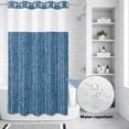 thumbnail image 3 of No Hook Shower Curtain, Abstract Polka Dot Shower Curtains for Bathroom with See Through Top Window, Geometric Dotted Stripes Vintage Blue Waterproof & Washable Bath Curtain Small Stall 36"x78", 3 of 9