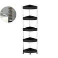 thumbnail image 1 of Dvruxg Rustproof 5 Tier Floor Standing Corner Shower Caddy Organizer, Plastic Metal Splicing Floor Corner Shelf Rack Storage Stands for Bathroom, 1 of 5