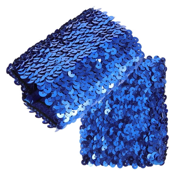 Masteelf Reversible Sequin Bracelets Decorative Charm Sequins Slap Wristband Strap Band Women Party Supplies Favors Slap Bracelet for Kids Girls Boys (Royal Blue and Golden)