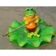 thumbnail image 4 of 2x Loto Flotante Hoja Y Lying \u0026 Rowing Ranas Animal Ornamento Pond Decoración Resina Plantas Animales Libre Verano Decoració kusrkot Adorno de rana flotante de agua, 4 of 7